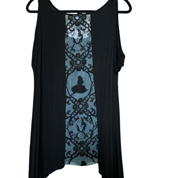 EUC Alice in Wonderland cold shoulder top with lace back detail - Picture 3 of 6
